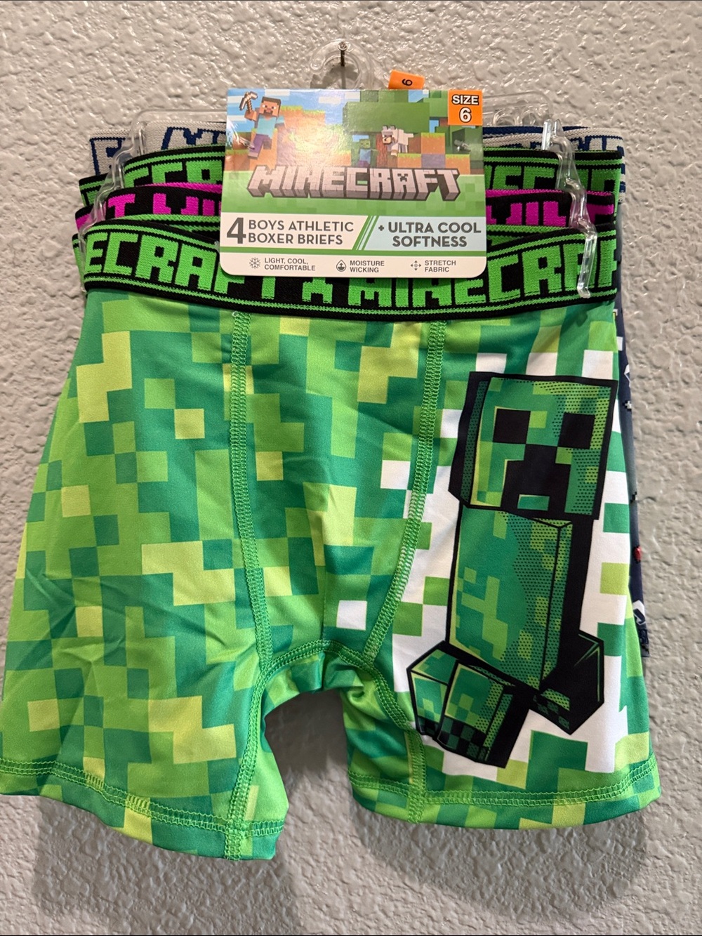 Minecraft Boys Athletic Boxer Briefs - size 6 - 4 pack